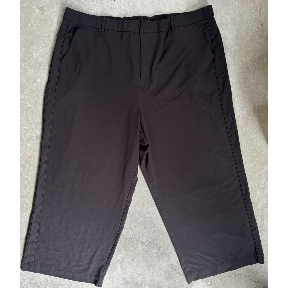 Torrid Womens Ankle Pants Black Elastic Waist Regular Fit Wide Leg Stretch 24R